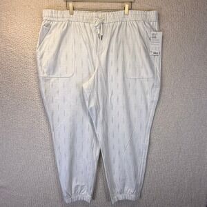 Athleta NWT Farallon Printed Jogger Pants Women's‎ Size 24 White Drawstring